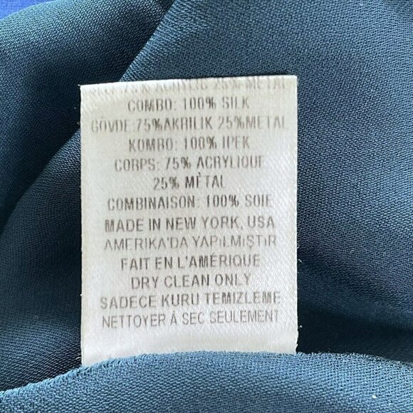 Opening Ceremony Women's Sz 6 Blue Iridescent Shimmer Silk Skirt - Picture 6 of 7